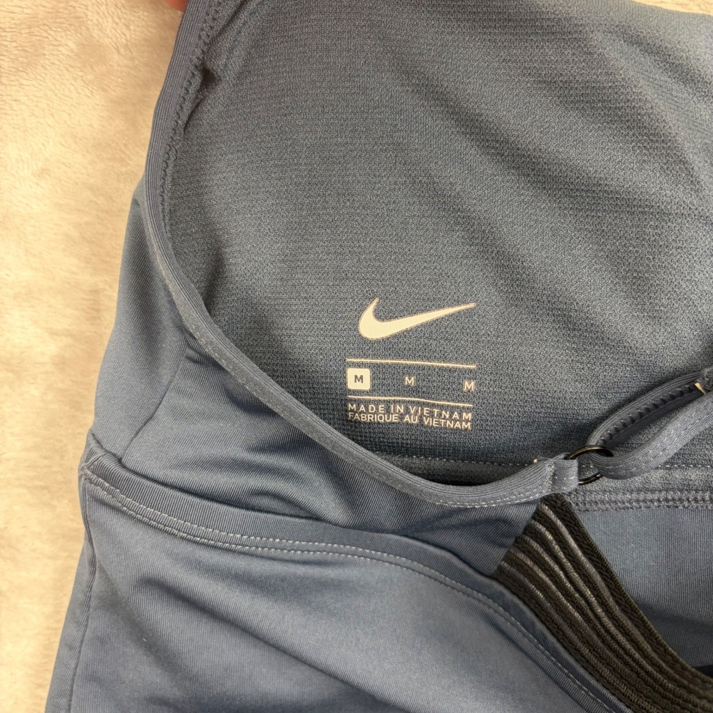Nike Swim Crossback Tankini Top Women Blue Athletic Sz M Pads Adjustable Straps - Picture 7 of 7